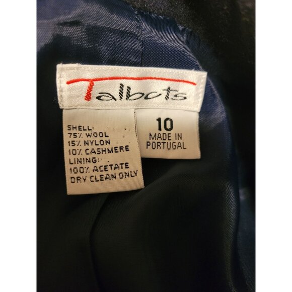Talbots Womens Navy Double-Breasted Blazer Wool Cashmere Blend 10 - Picture 4 of 7